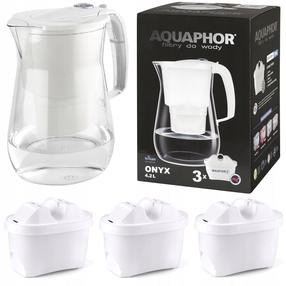 Vandens filtravimo indas, su kasetėmis Aquaphor Onyx, 4.2 l, skaidri sp./balta sp.