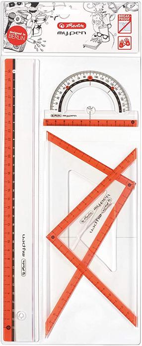 Liniuotė Herlitz My Pen, 3 cm, plastikas, (spalva/dizainas parenkami atsitiktine tvarka)