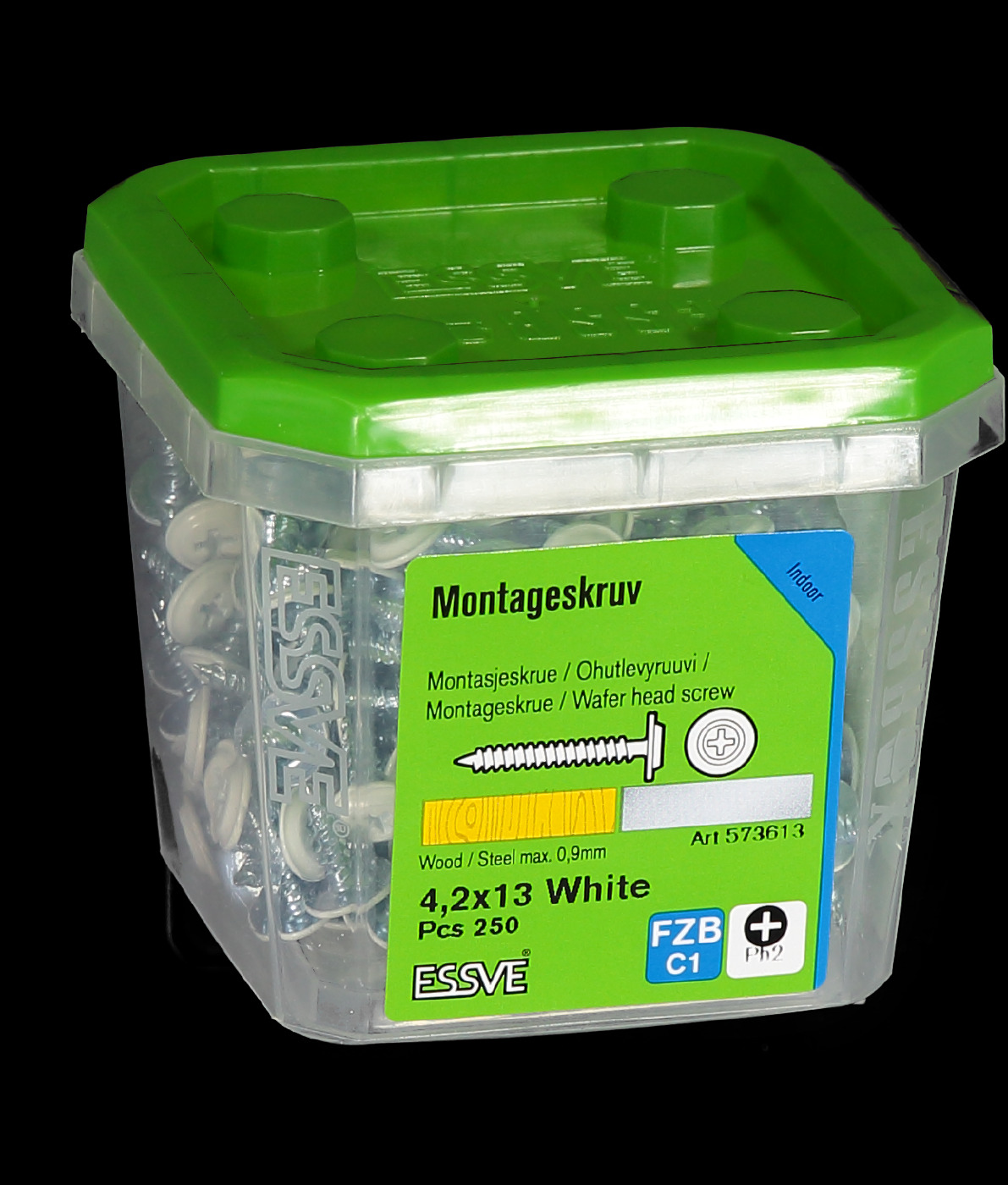 Montaažikruvi Essve, 4.2 mm x 13 mm, valge/RAL9010, 250 tk