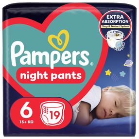 Sauskelnės nakčiai Pampers Night Pants, 6 dydis, 15 kg, 19 vnt.