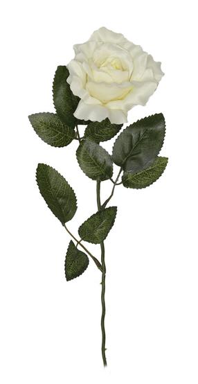 Mākslīgie ziedi, roze Domoletti, balta krās., 60 cm