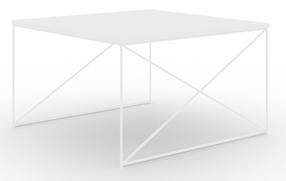 Kavos staliukas ADRK Nelia, skaidri sp./balta sp., 75 cm x 75 cm x 43 cm