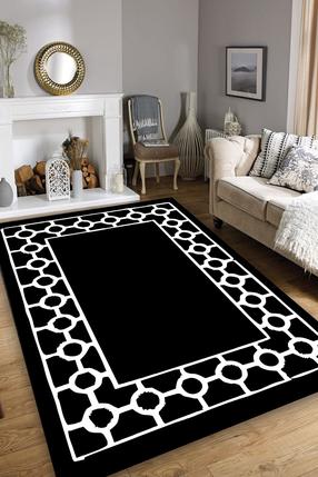 Paklājs Conceptum Hypnose Bague Black, balta krās./melna krās., 180 cm x 120 cm