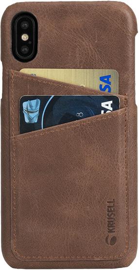 Telefona vāciņš Krusell Sunne 2 Vintage Cognac Card Cover for Apple iPhone X, brūna krās., Apple