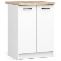 Apatinė virtuvinė spintelė Akord Furniture Factory Oliwia S60 2D, balta sp., 46 cm x 60 cm x 85 cm
