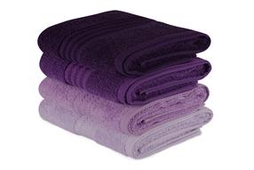 Vannas dvieļu komplekts Foutastic Rainbow 317HBY1254, violeta krās., 50 cm x 90 cm, 4 gab.
