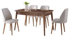 Valgomojo stalas išskleidžiamas Kalune Design Mira 1222, riešuto sp., 130 - 165 cm x 80 cm x 75 cm