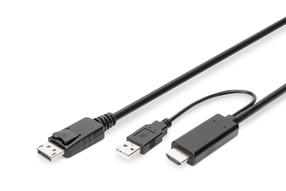 Adapteris Digitus AK-330111-020-S HDMI, Displayport, 2 m, melna krās.