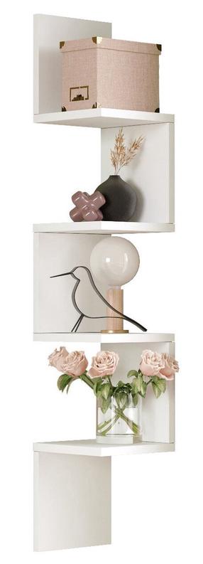 Sieninė lentyna Kalune Design WL9 W, balta sp., 117.2 cm x 22 cm x 22 cm