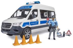  Rotaļu policijas mašīna Bruder MB Sprinter, balts krās./zila krās., 1:16