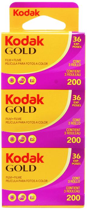 Fotofilm Kodak Gold 200, kaadrite arv 36 x 3 tk