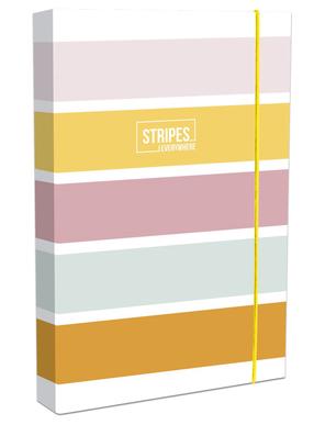 Aplankas su guma Lastva Stripes, 32 cm x 22 cm, A4 (spalva/dizainas parenkami atsitiktine tvarka)