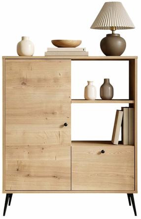 Knygų lentyna Kalune Design Calvin 277WLN1108, ąžuolo sp., 105 cm x 90 cm x 41 cm