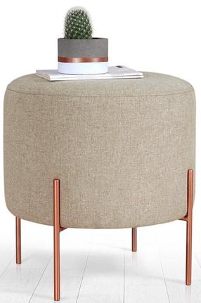 Pufas Hanah Home Copper 209FLF1179, šviesiai ruda sp., 40 cm x 40 cm x 42 cm