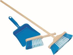 Mājsaimniecības rotaļlieta, grīdas slota Goki Broom & Brush & Dustpan Set, zila krās./brūna krās.
