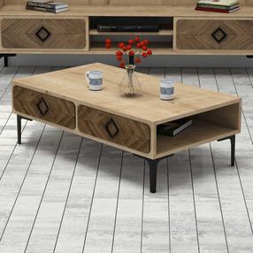 Kavos staliukas Kalune Design Samba, ąžuolo sp., 105 cm x 60 cm x 34.6 cm