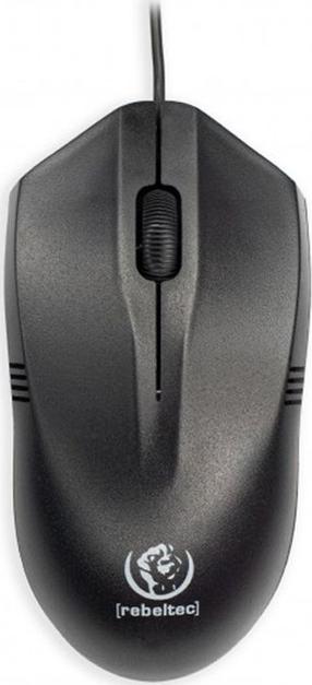 Проводная компьютерная мышь Rebeltec Wolf, с проводом к usb / ps/2, черный цв.