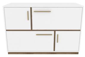 Komoda Kalune Design Mares 322RTC1505, balta sp./riešuto sp., 81.6 cm x 120 cm x 45 cm