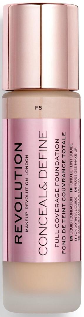 Skystas makiažo pagrindas Makeup Revolution London Conceal & Define, f5, 23 ml