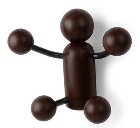 Drēbju āķis Umbra Woody, 10 cm x 17 cm, tumši brūna krās.