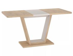 Stalas išskleidžiamas Nigel, baltas/rusva, 120 - 160 cm x 80 cm x 76 cm