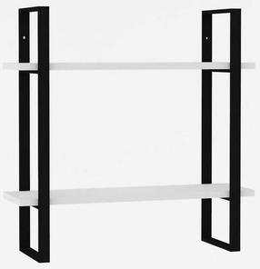 Sieninė lentyna Kalune Design Buba 495SSE1166, balta sp./juoda sp., 70 cm x 22 cm x 70 cm