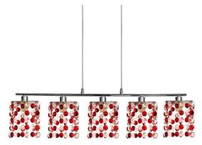 Šviestuvas kabinamas Candellux Lighting Classic, G9, 5 x 40 W, balta sp./raudona sp. / chromo sp.