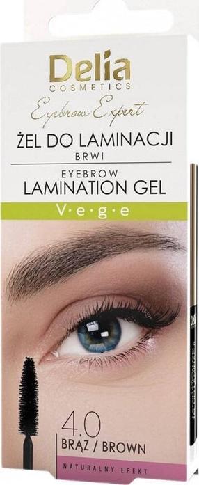Uzacu gēls Delia Cosmetics Eyebrow Expert Laminating Gel, 4 ml, brūna krās. 4.0