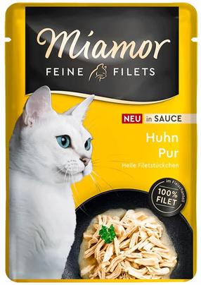 Šlapias kačių maistas Miamor Feine Filets, vištiena, 0.1 kg