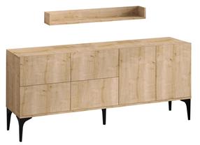 Komoda Kalune Design Stella 793ELG1808, ąžuolo sp., 55 cm x 180 cm x 40 cm