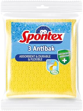 Šluostė, universali Spontex Antibak, geltona sp., celiuliozė, 3 vnt.
