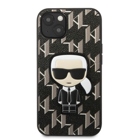 Telefona vāciņš Karl Lagerfeld Monogram Ikonik, melna krās., Apple