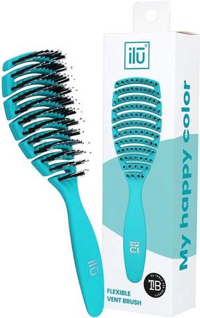 Щетка для волос Ilu My Happy Color Flexible Vent Ocean, синий цв.