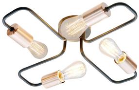 Светильник потолочный Candellux Herpe 34-66923, E27, 4 x 60 Вт, медный цв. / черный цв.