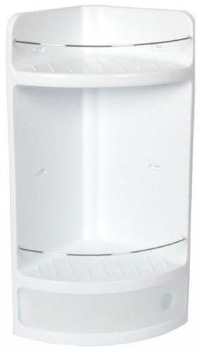 Vonios lentyna Tatay Corner Shelf With Drawer, 20 cm x 50 cm x 20 cm, balta sp.
