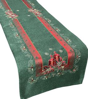 Ziemassvētku galda celiņš taisnstūrveida OSE01-1, sarkana krās./zaļa krās., 40 x 260 cm