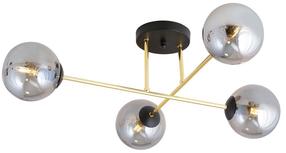 Lampa griesti Emibig Magnum 4 1269/4, E14, 4 x 10 W, grafīta krās. / zelta krās., 14 x 14 cm