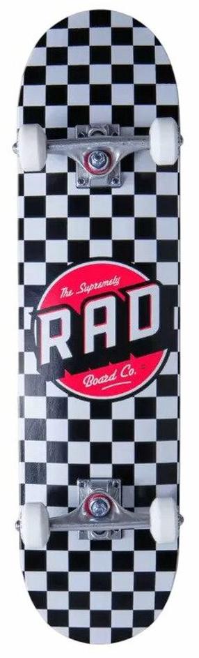 Скейтборд Rad Checkers Complete, белый цв./черный цв.