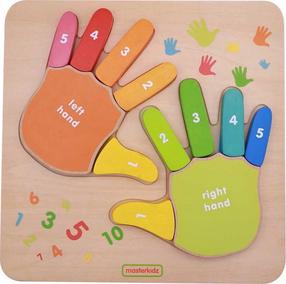 Atīstošais dēlis, skaitļi un krāsas Masterkidz Fingers, daudzkrāsaina, 12 gab.