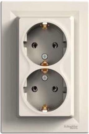Kištukinis lizdas Schneider Electric Asfora EPH9900123, su įžeminimu, IP20, geltona sp./smėlio ruda sp.