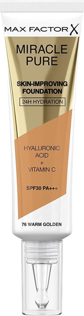 Šķidrā grima bāze Max Factor Miracle Pure Skin Improving, 76 warm golden, 30 ml