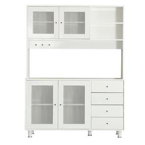 Laisvai pastatoma virtuvės spintelė Kalune Design Grano, balta sp., 140 cm x 40 cm x 187 cm