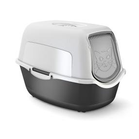 Uždaro tipo kačių tualetas Rotho 4004508080, balta/juoda/pilka, uždaras, 56 cm x 39 cm x 40 cm