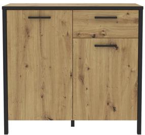 Komoda Forte Kirikus KUSK223-C934, ąžuolo/juoda, 40.2 cm x 95.1 cm x 89.5 cm