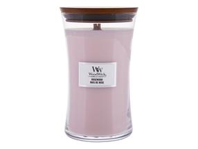 Svece, aromātiskā WoodWick Rosewood, 120 h, 609.5 g, rozā krās.