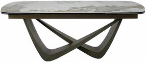Valgomojo stalas išskleidžiamas Maranello, balta sp./vario sp., 200 - 290 cm x 98 cm x 77 cm