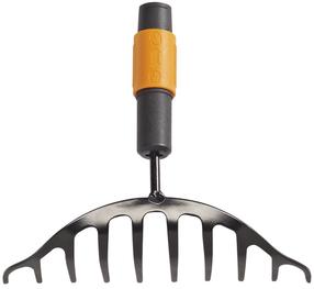 Грабли веерный Fiskars Rose 1000651, без рукоятки, 450 мм, черный цв./oранжевый цв.