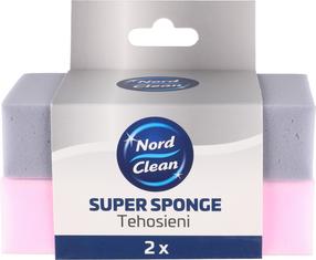 Puhastuskäsn Nord Clean Super Sponge 652246, roosa v./hall v., 2 tk