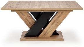 Stalas išskleidžiamas Brandon, ąžuolo sp./juoda sp., 160 - 200 cm x 90 cm x 77 cm