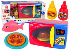 Rotaļu virtuves piederumi, mikroviļņu krāsns Lean Toys Play At Home, daudzkrāsaina